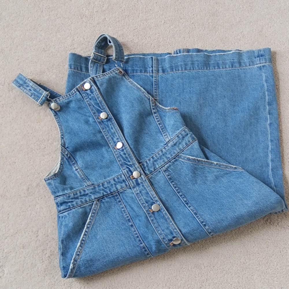 Like-New Ptp15" H&M Blue Denim Button Down Dress - Picture 16 of 16